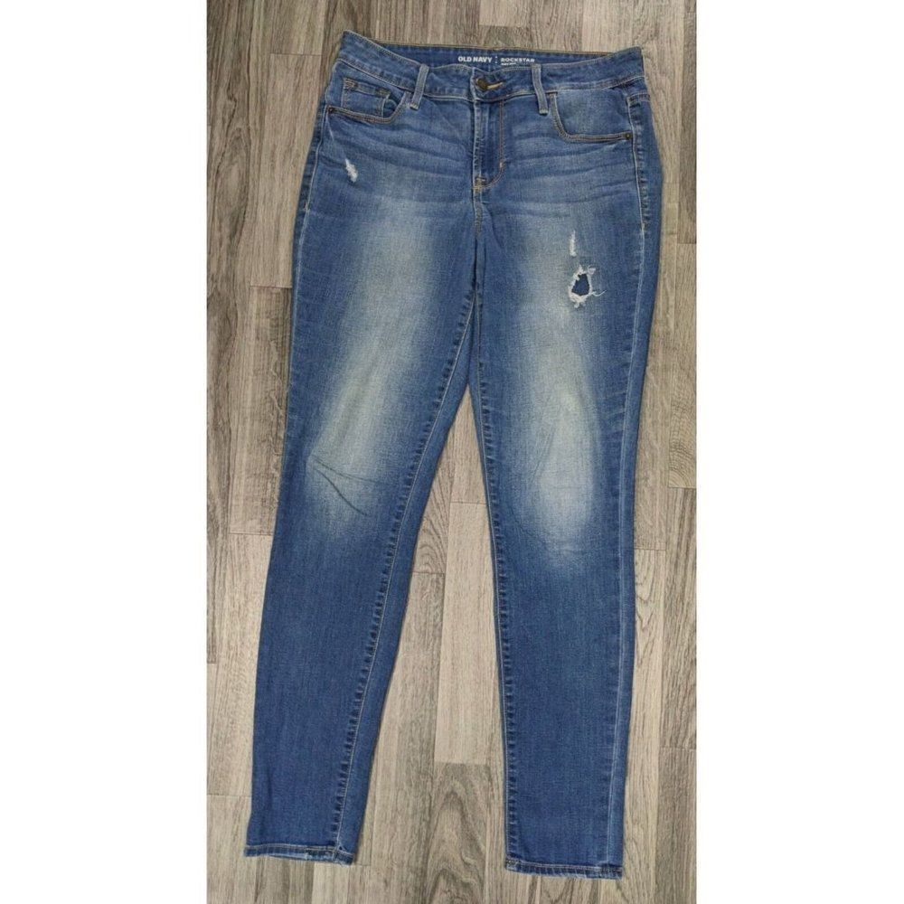 Old Navy Size 4 Regular‎ Rockstar High Rise Skinny Distressed Denim Jeans